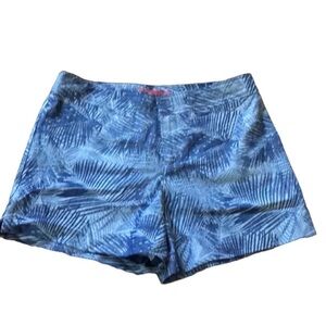 Anthropologie Blue Cartonnier Palm Leaf Shorts